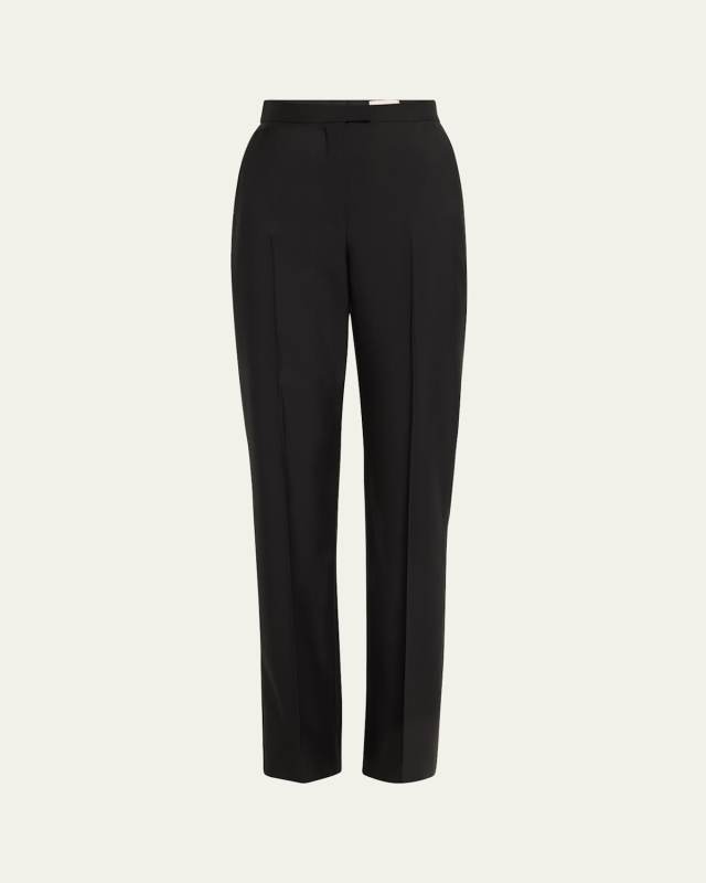 Straight Leg Wool Trousers