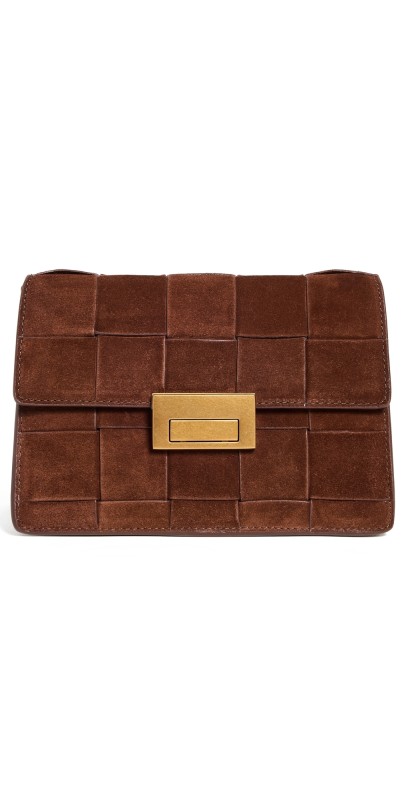 Loeffler Randall Delphine Leather Clutch Espresso