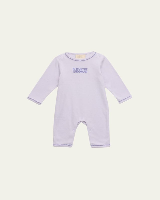 Kid's Embroidered Cotton Pointelle Playsuit, Size 0