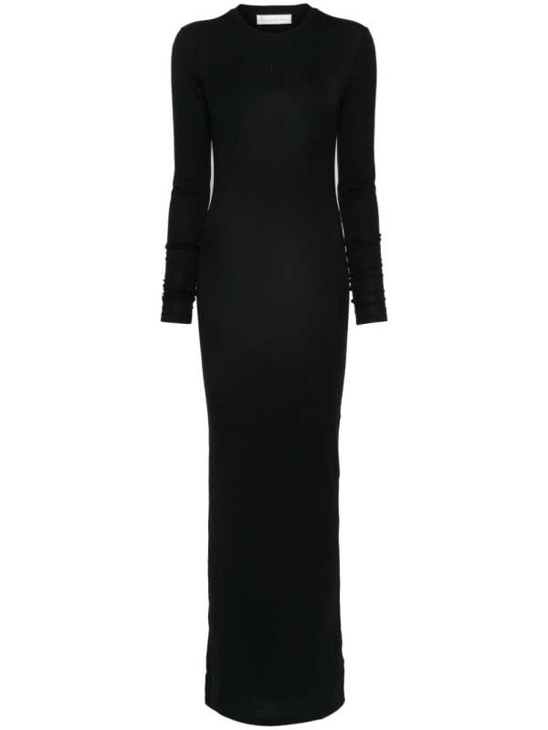 logo-embroidered maxi dress