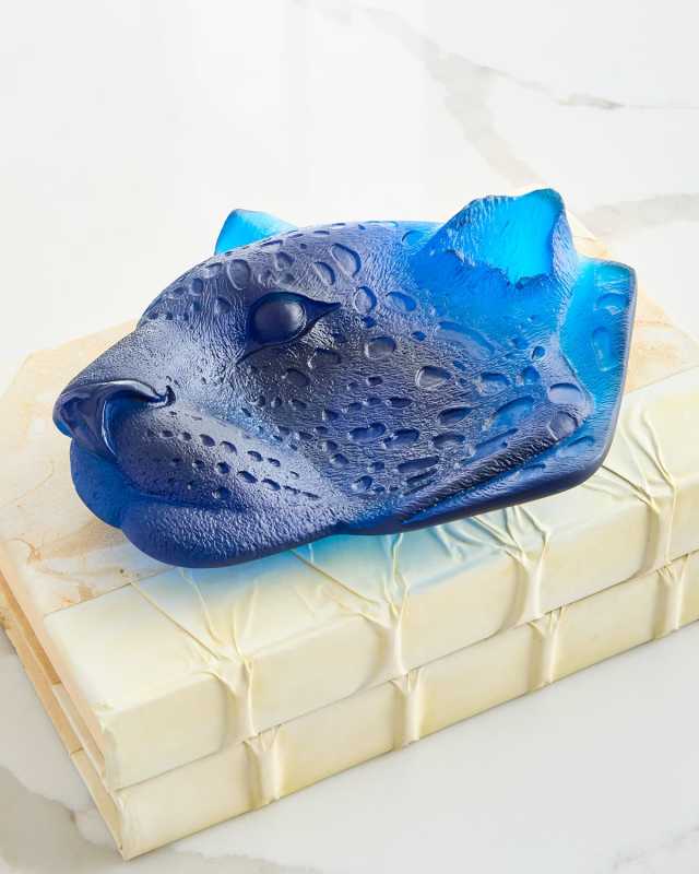 Leopard Leaded Crystal Tray