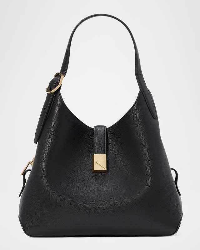 deco pebbled leather shoulder bag