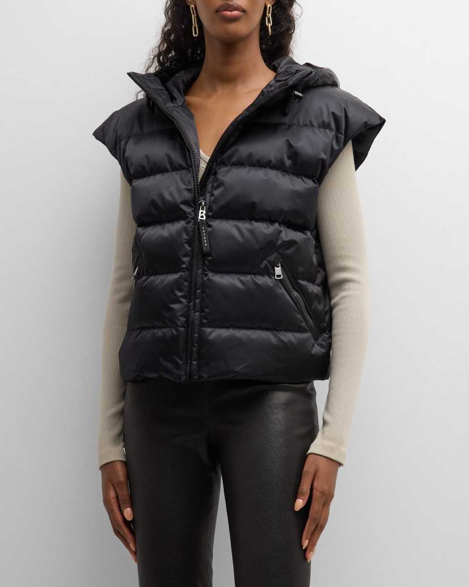 Vreni Hooded Puffer Vest with Logo Embroidery