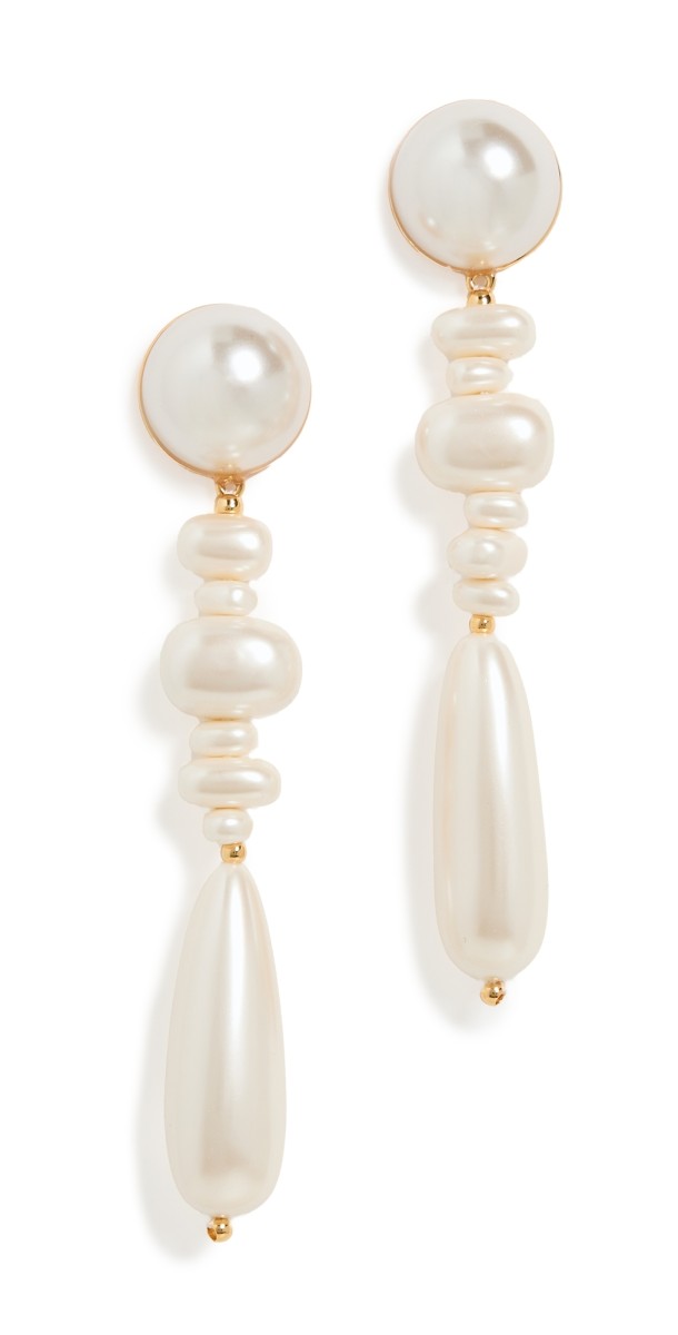 Lele Sadoughi Copacabana Linear Earrings Pearl