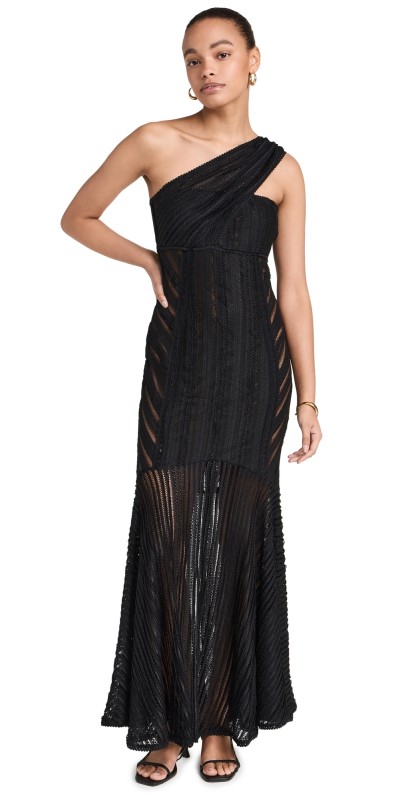 Charo Ruiz Francy Long Dress Black Sham