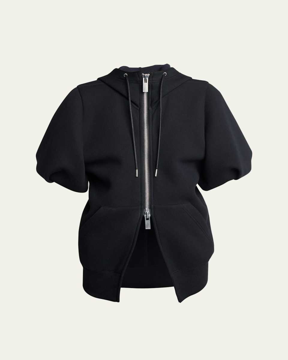 Puff Sleeve Zip Up Hoodie