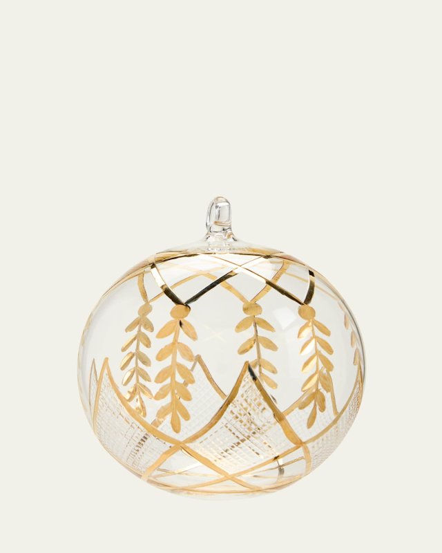 Clear Golden Leaf Christmas Ornament