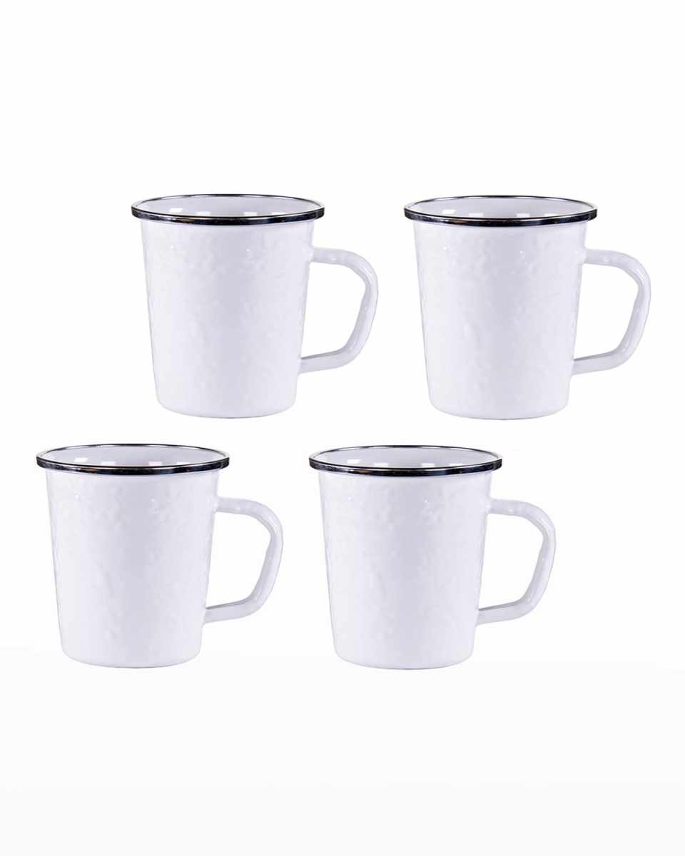 Solid White Latte Mugs, Set of 4