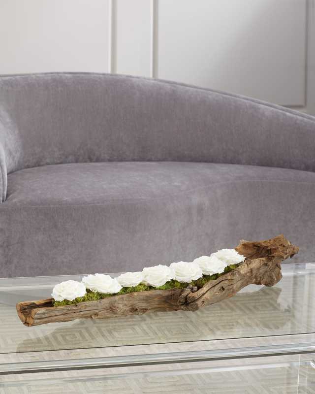 Preserved Roses in Wood Log