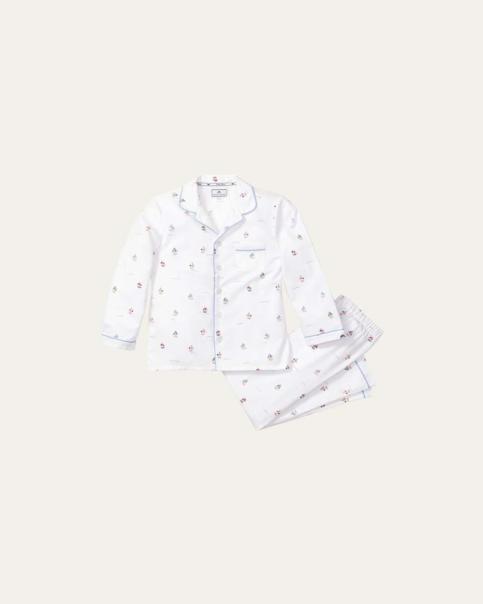 Kid's Palmier Bateau 2-Piece Pajama Set, Size 6-14