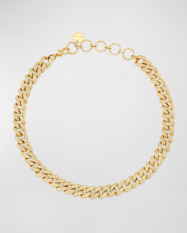 18K Yellow Gold Pave Diamond Essential Choker