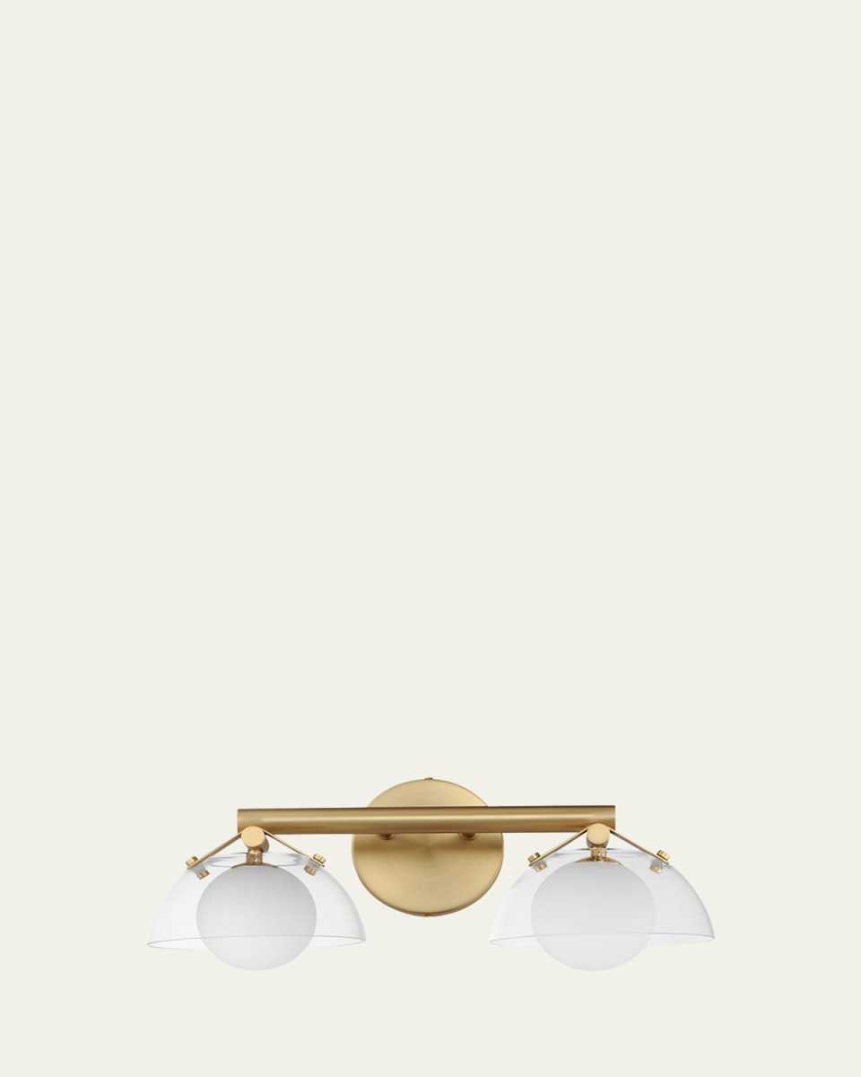 Mat Sanders design from Studio M Domain 2-Light Wall Sconce - Clear/Black
