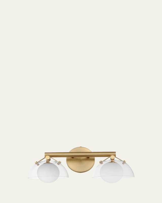 Mat Sanders design from Studio M Domain 2-Light Wall Sconce - Clear/Black