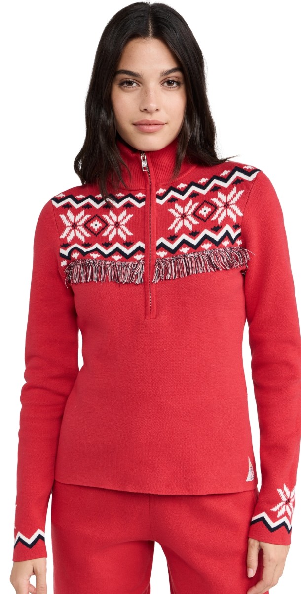 The Upside Keystone Blanche Half Zip Sweatshirt Red
