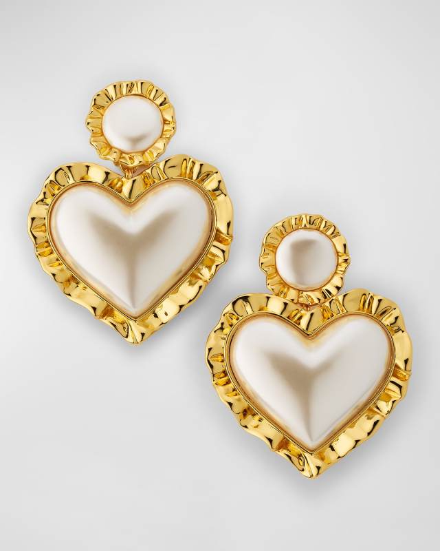 Heart Ruffle Drop Earrings
