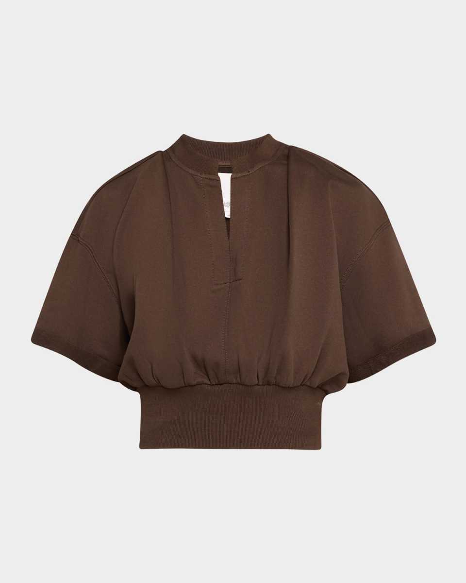 Short-Sleeve Cropped Sweatshirt