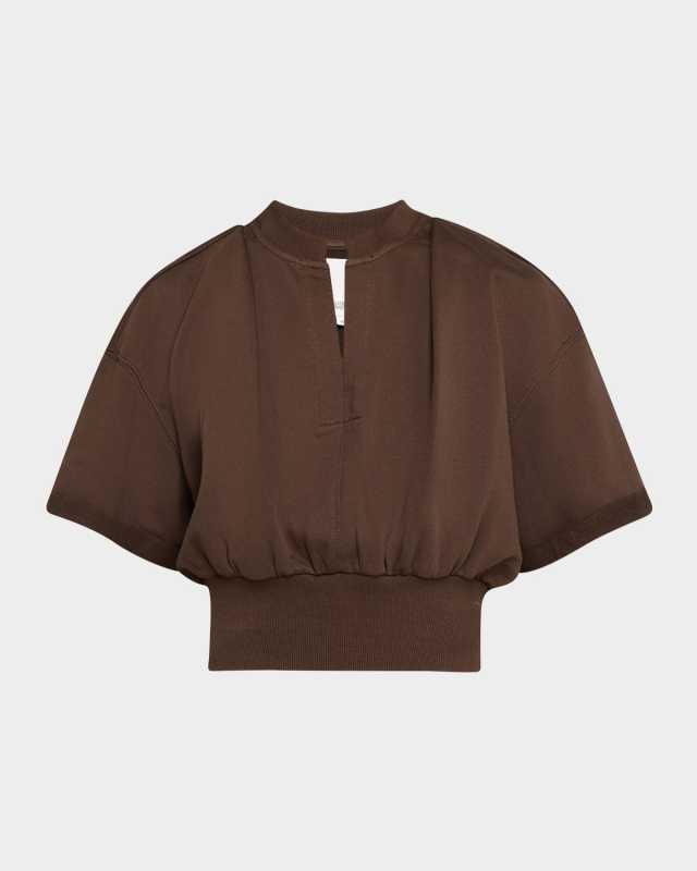 Short-Sleeve Cropped Sweatshirt