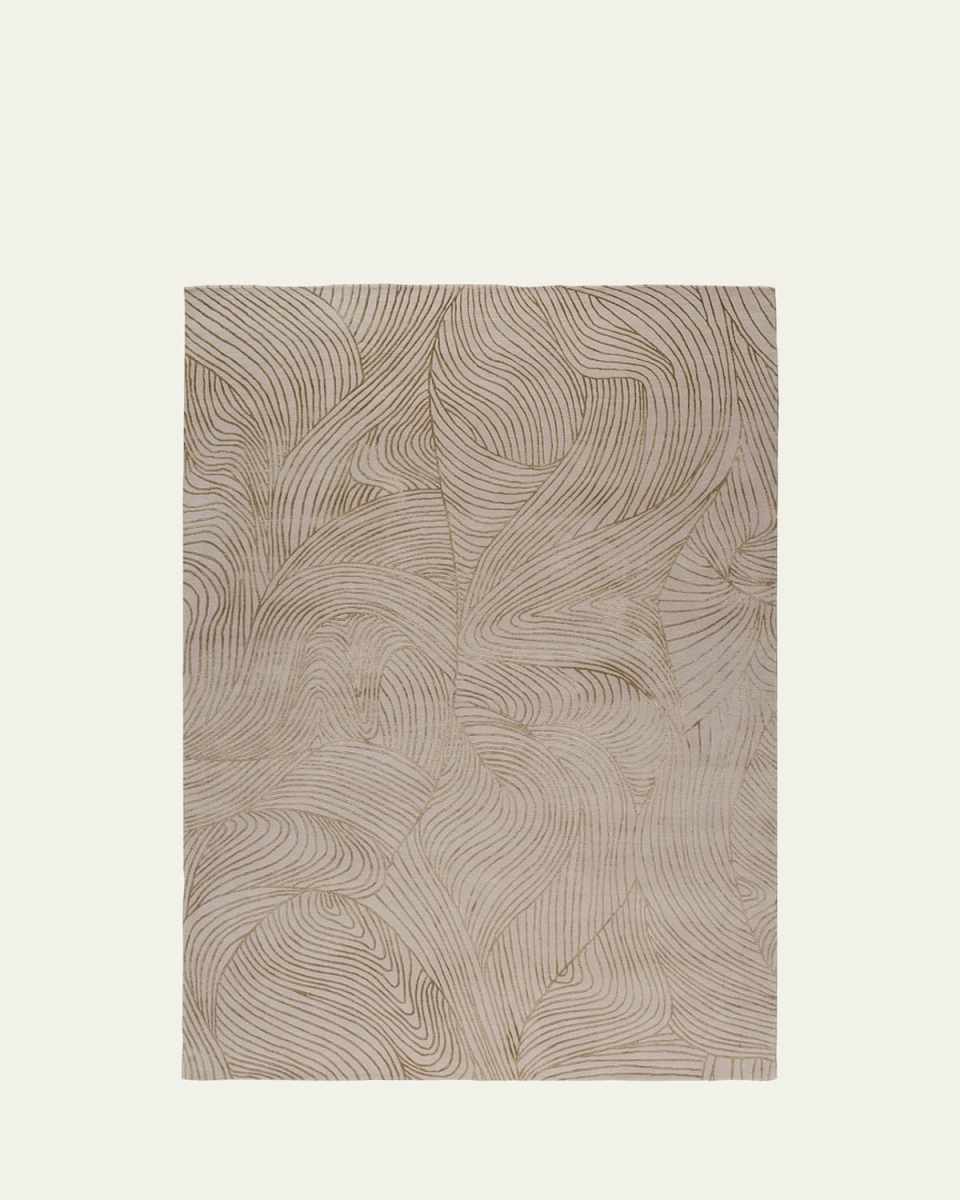 Waves Honey Hand-Knotted Rug, 9' x 12'