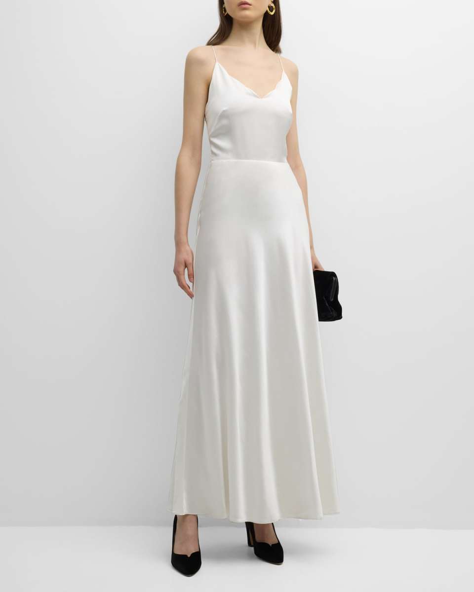 x Atelier Jolie Silk Scalloped Slip Dress