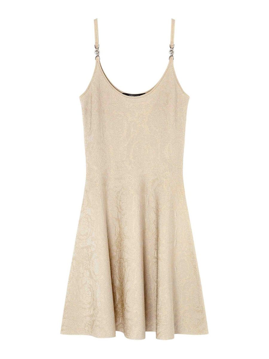 Versace Robe Au Genou - Beige