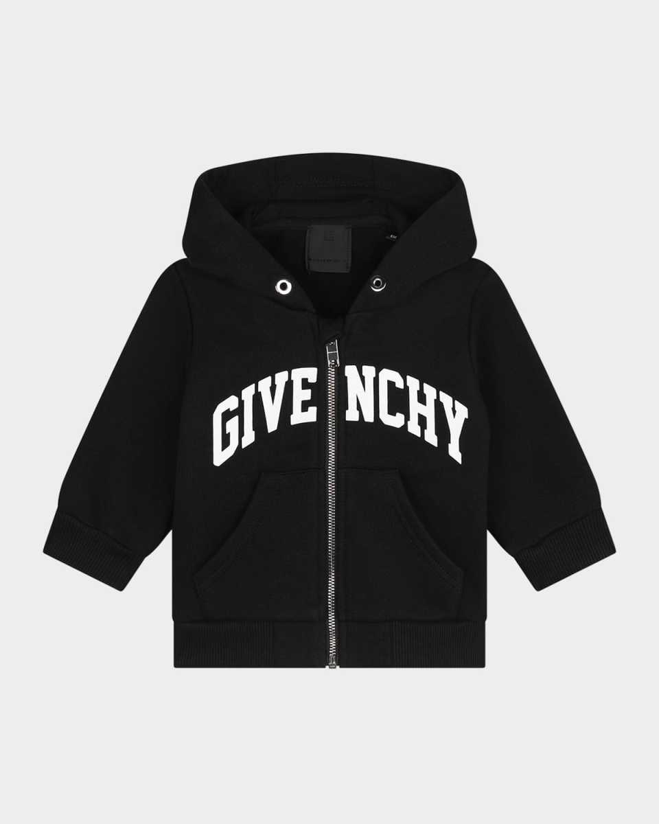 Boy's Curved Logo-Print Hoodie, Size 12M-3