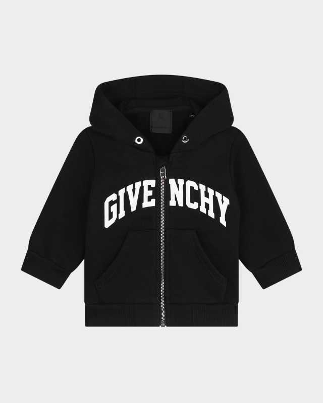 Boy's Curved Logo-Print Hoodie, Size 12M-3