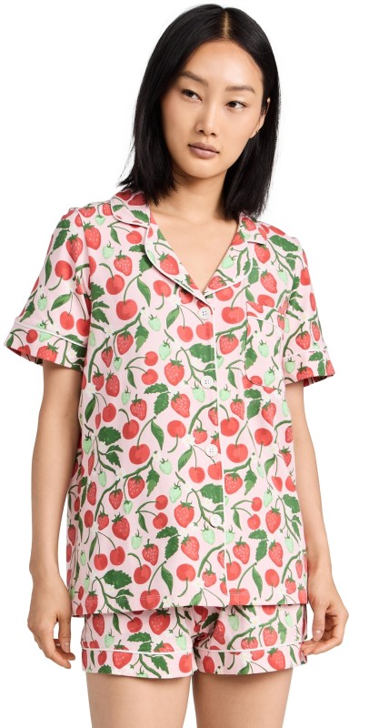 BedHead PJs Cotton Knit Short Sleeve Boxer PJ Set Lazy Daisy