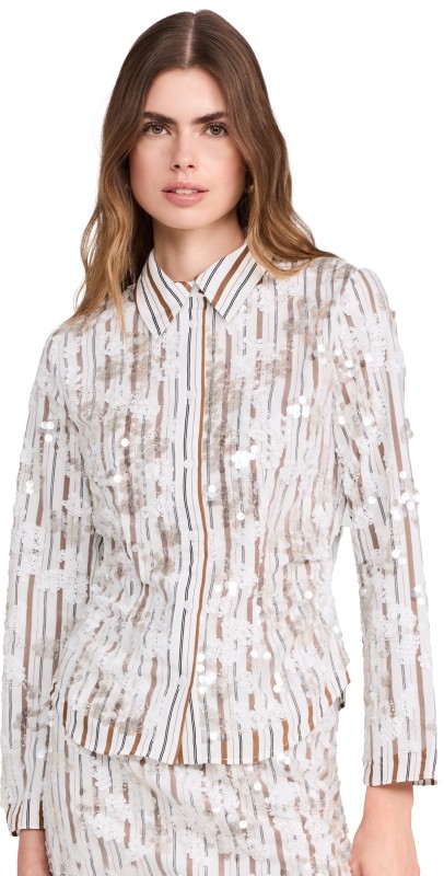 BAUM UND PFERDGARTEN Marley Blouse White Sequince Stripe