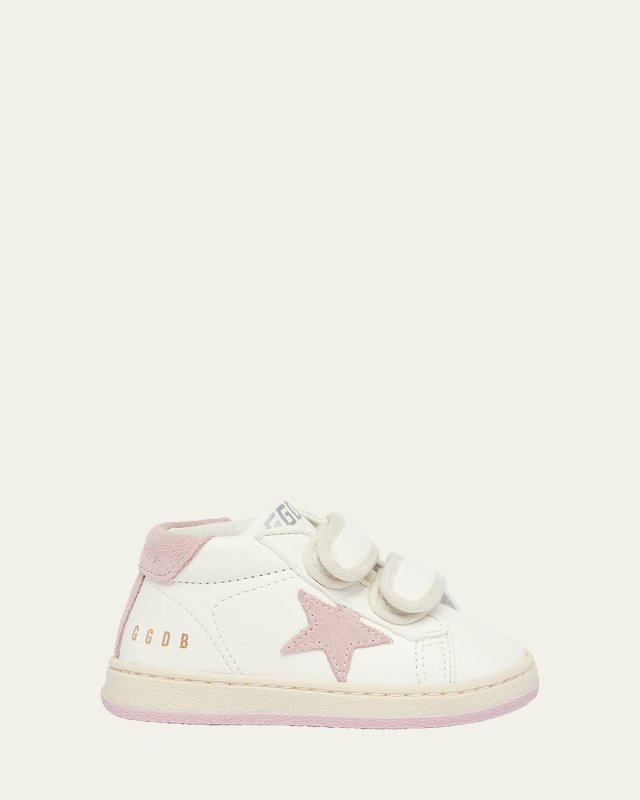 Girl's June Nappa Leather Glitter Star Sneakers, Baby/Toddler