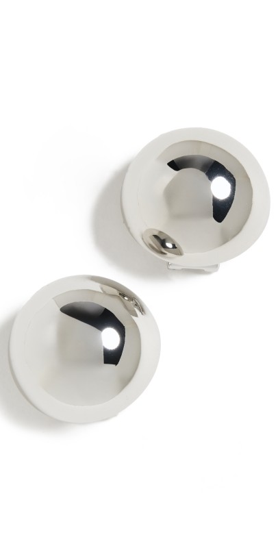Lele Sadoughi Dome Button Earrings Silver