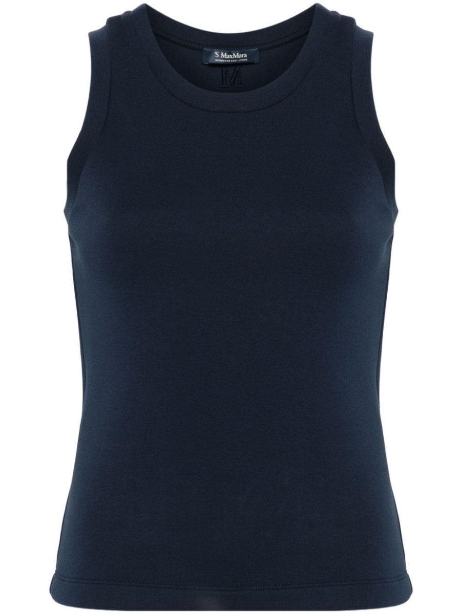 monogram-embroidered top