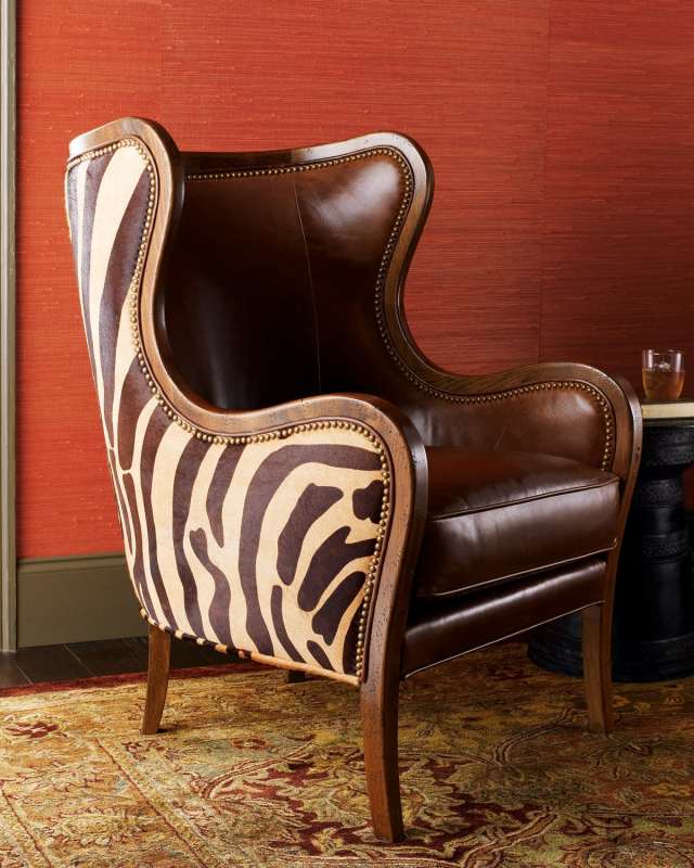 Chocolate Zebra Wing Chair