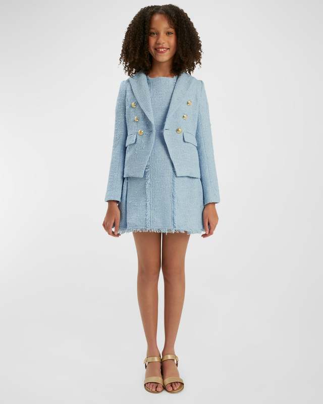 Girl's Sutton Boucle Blazer, Size 7-14