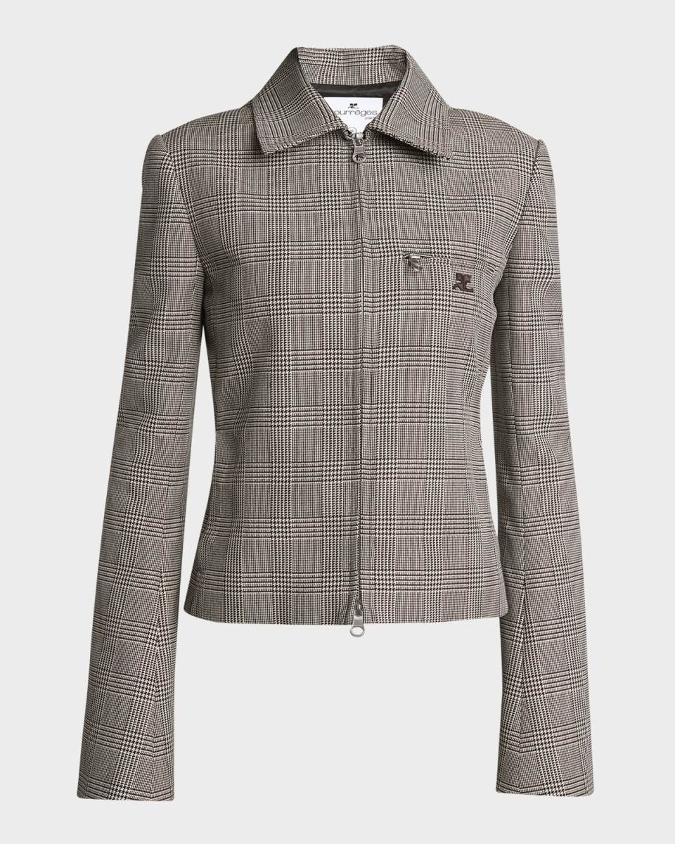 Prince Of Wales Wool Short Jacket