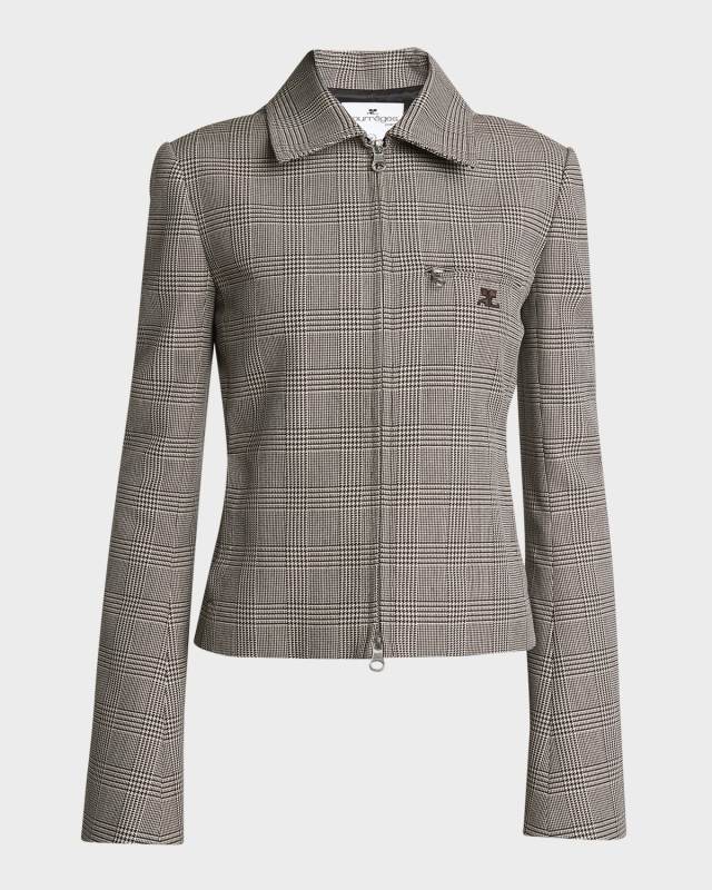 Prince Of Wales Wool Short Jacket