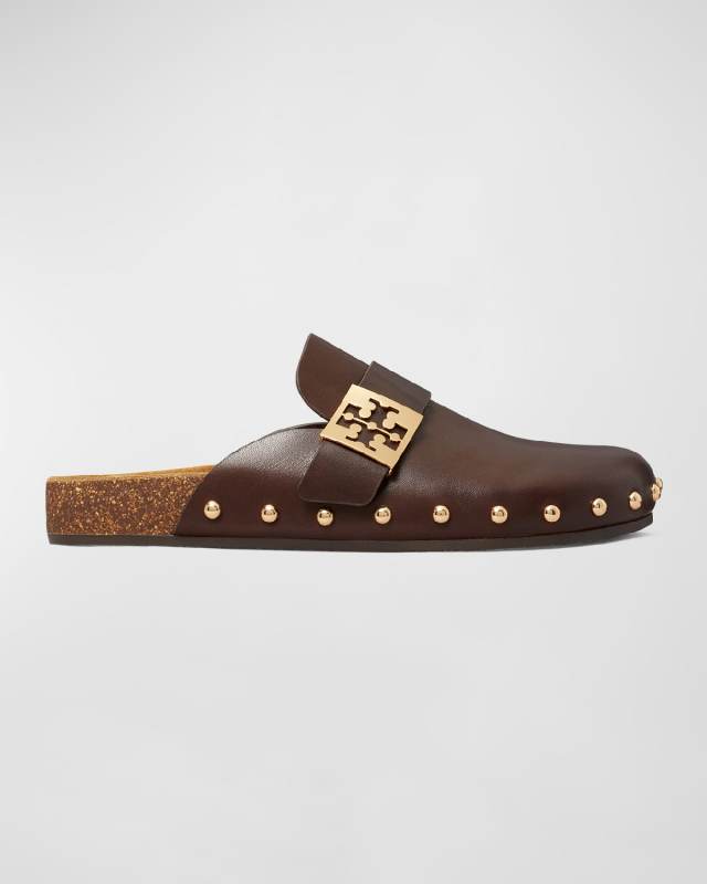 Mellow Leather Buckle Slide Mules