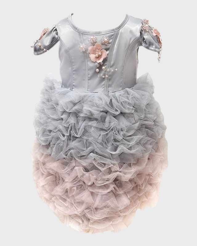 Girl's Mia Ombre Tulle Dress, Size 12M-