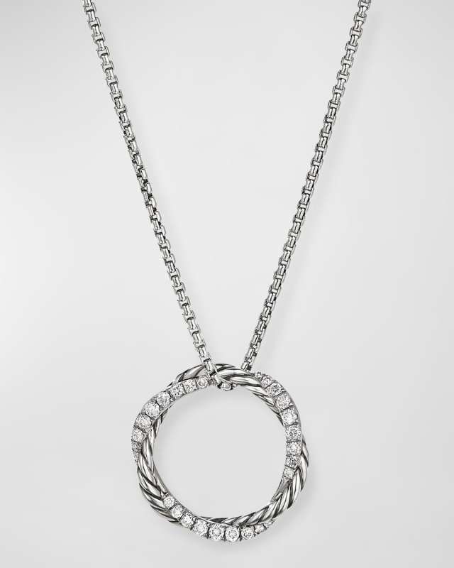 Petite Pave Infinity Pendant Necklace with Diamon