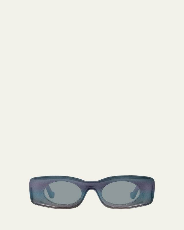 Shimmery Injected Plastic Rectangle Sunglasses
