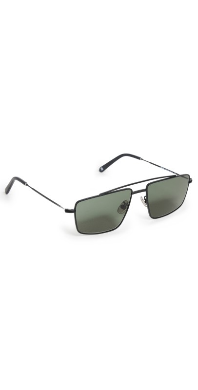 Illesteva Jane Sunglasses Matte Black w/ Olive Lenses