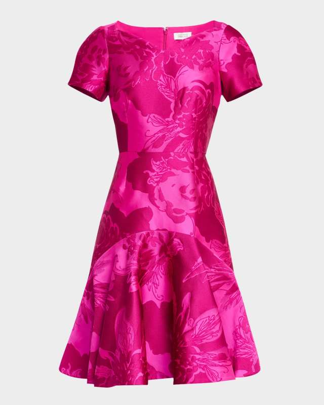 Floral Mikado Flounce Dress