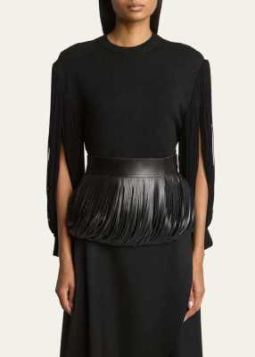 ALAIA Open Fringe Leather Skirt Belt