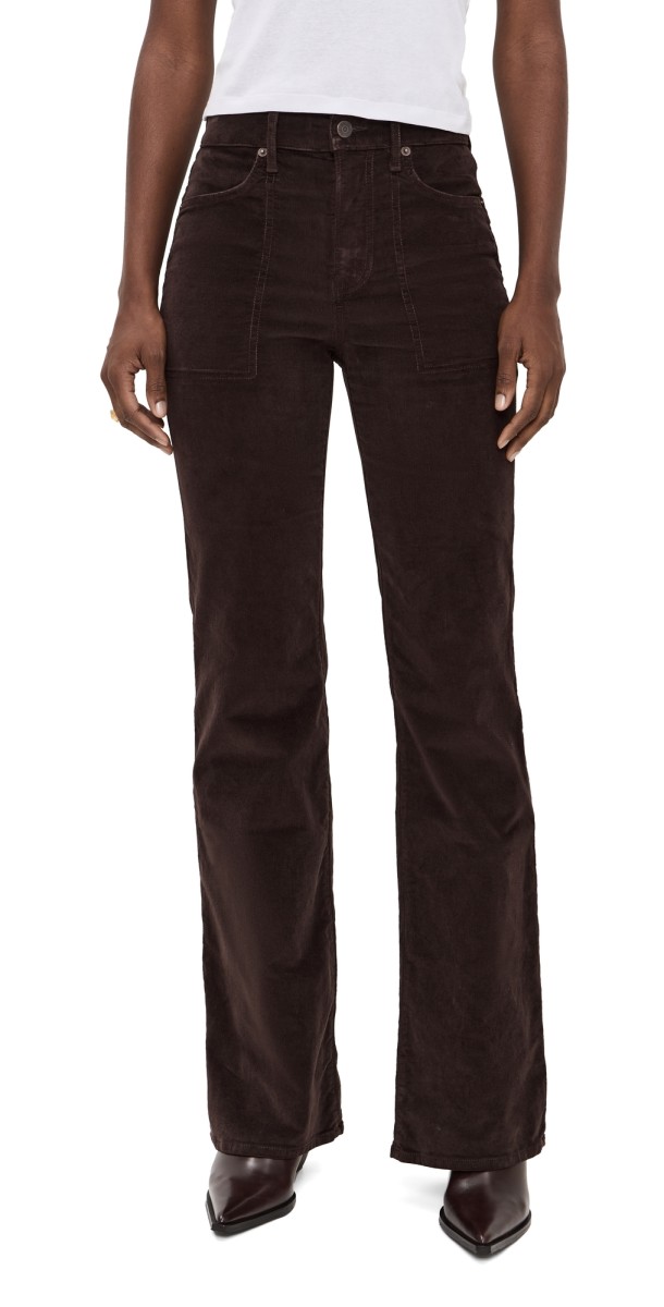 Veronica Beard Jean Crosbie Corduroy Wide Leg Pants Dark Chocolate