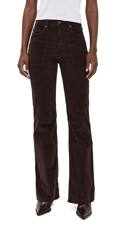 Veronica Beard Jean Crosbie Corduroy Wide Leg Pants Dark Chocolate