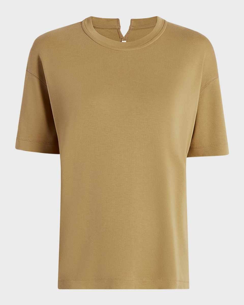 Luxe Seamed Cotton Short Sleeve T-Shirt