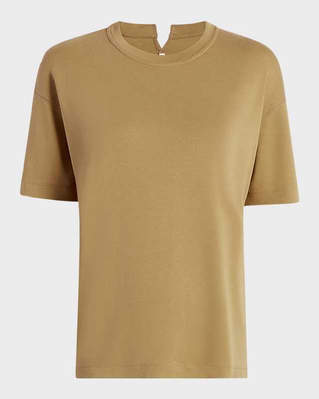 Luxe Seamed Cotton Short Sleeve T-Shirt