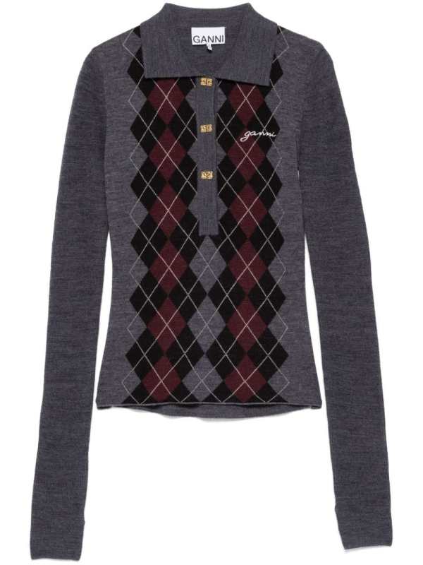 knitted polo top