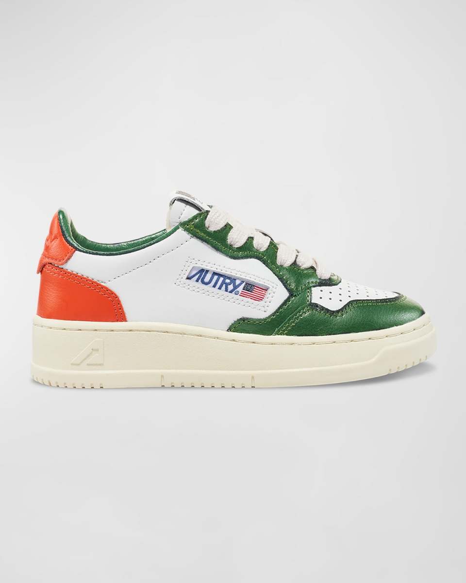 Kid's Medalist Low-Top Bicolor Leather Sneakers, Toddlers/Kids