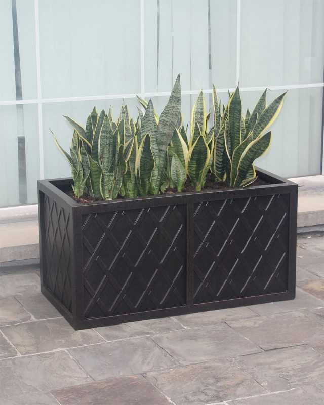 Lattice Outdoor 18" X 36" Rectangle Planter Box