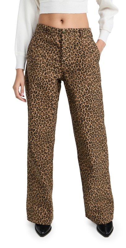 R13 Wide Leg Utility Pants Leopard